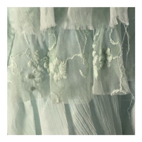 Anthropologie Lilka Mint Green Knit Tank Top Lace Ruffle Trim Small - Picture 9 of 16